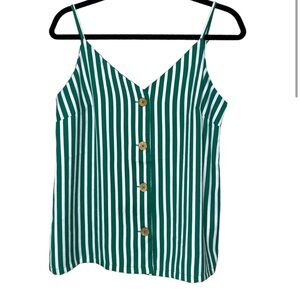 DEX Women's Striped Button Down Camisole